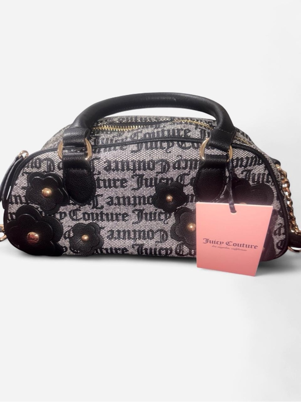 Juicy Couture Black Logo Floral Purse